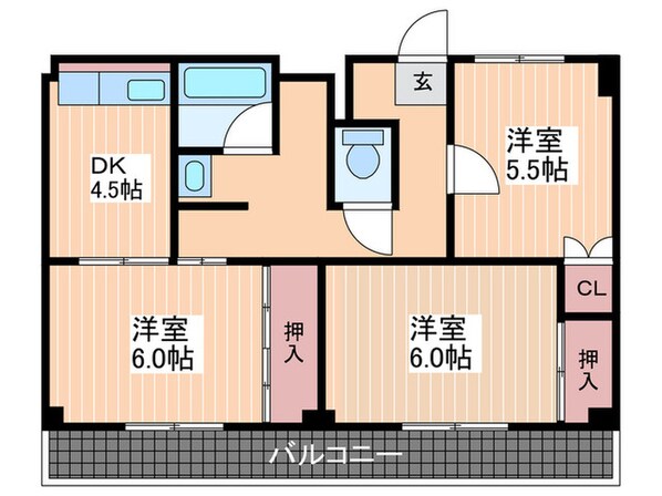 ビレッジハウス宮ヶ迫　2号棟の物件間取画像